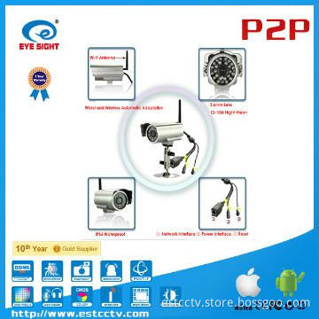 Waterproof WIFI P2P IP camera supporting IOS, Android system